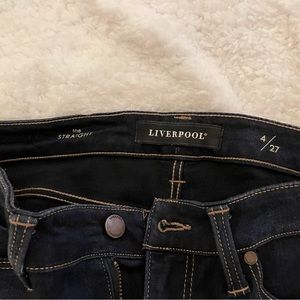 Liverpool dark jeans with contrast stitching